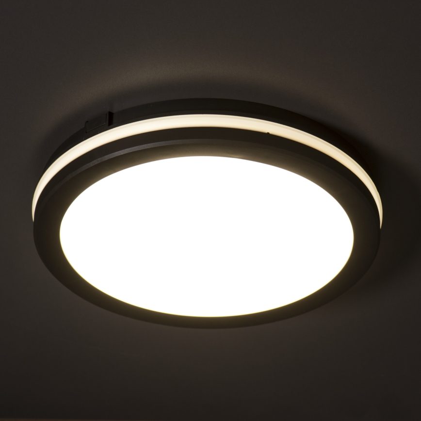 Plafonnier extérieur BENO ECO LED/20W/230V 3000/4000/6500K d. 20 cm IP65 noir