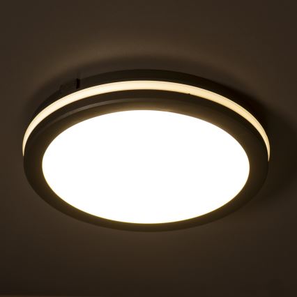 Plafonnier extérieur BENO ECO LED/20W/230V 3000/4000/6500K d. 20 cm IP65 noir