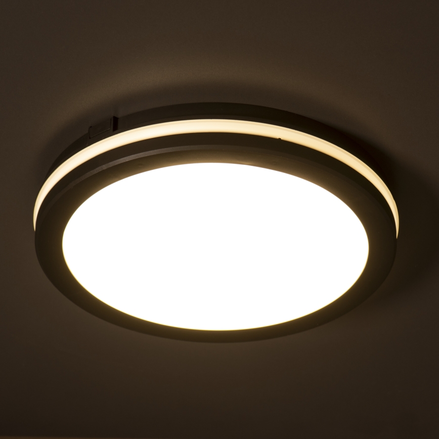 Plafonnier extérieur BENO ECO LED/20W/230V 3000/4000/6500K d. 20 cm IP65 noir