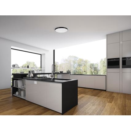 Plafonnier à intensité variable PLAFON LED/20W/230V 3000-6500K Wi-Fi noir