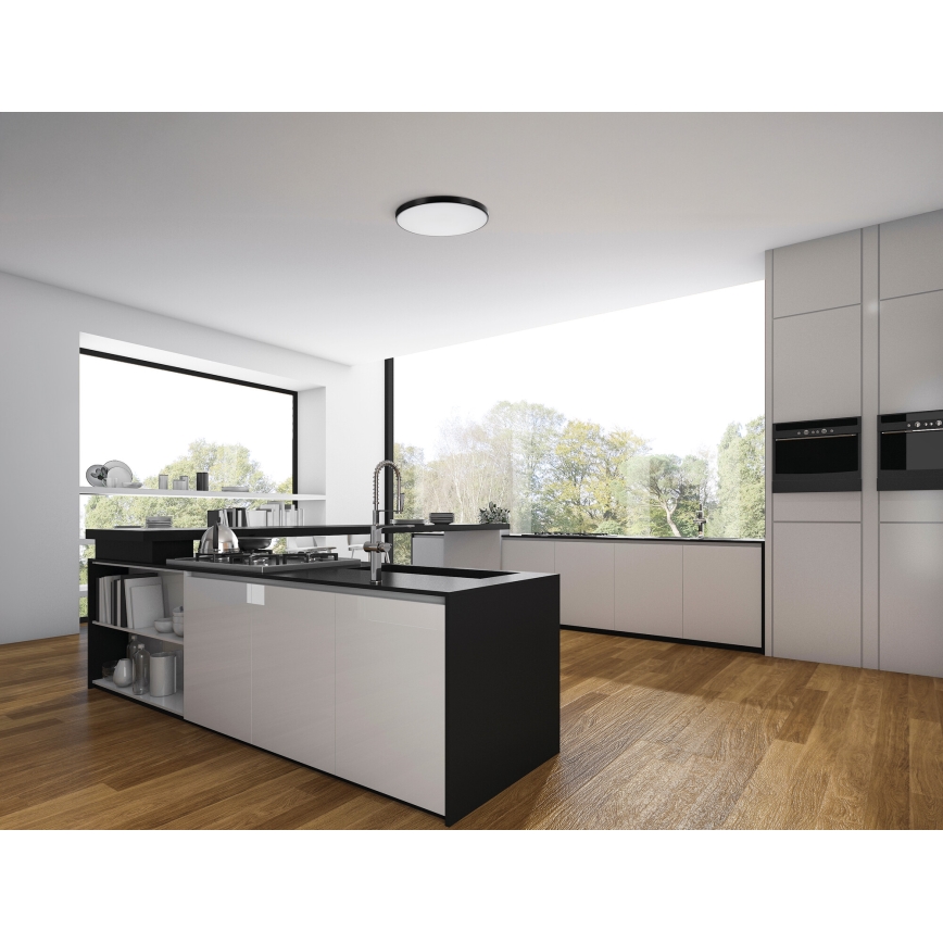 Plafonnier à intensité variable PLAFON LED/20W/230V 3000-6500K Wi-Fi noir