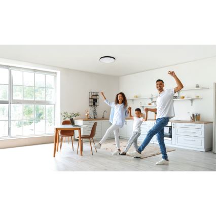 Plafonnier à intensité variable PLAFON LED/20W/230V 3000-6500K Wi-Fi noir