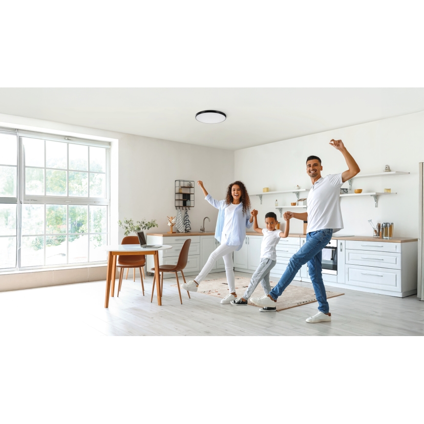 Plafonnier à intensité variable PLAFON LED/20W/230V 3000-6500K Wi-Fi noir