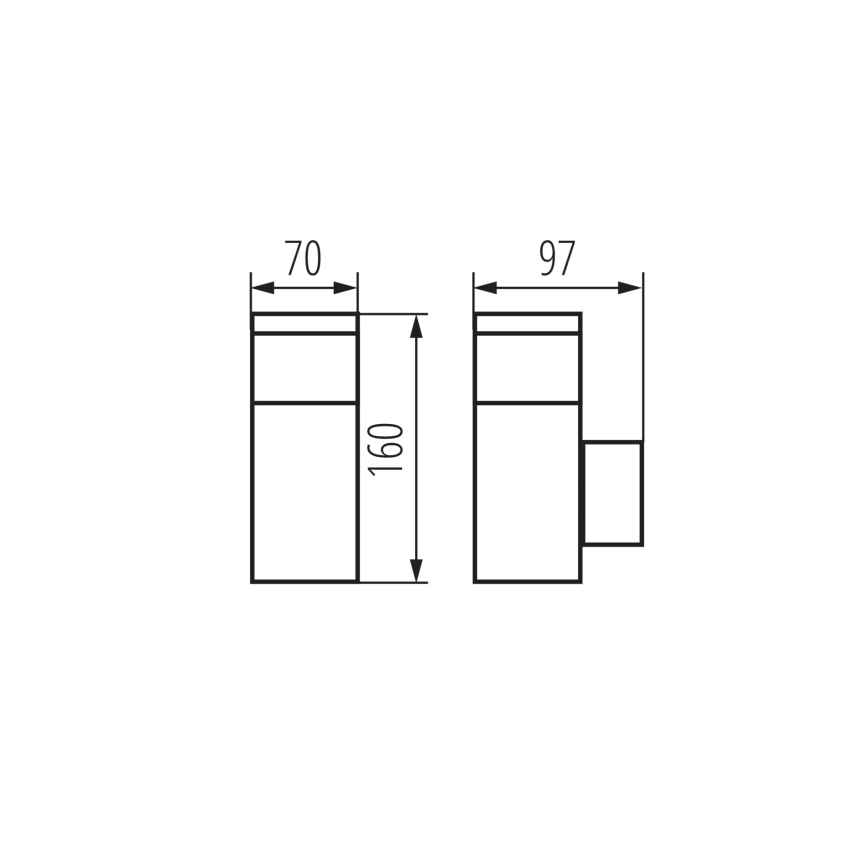 Applique murale extérieure DASTEN 1xG9/11W/230V IP44 noir