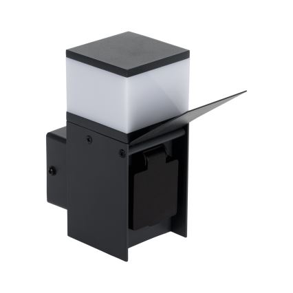 Applique murale extérieure avec prise DASTEN 1xG9/11W/230V IP44 noir