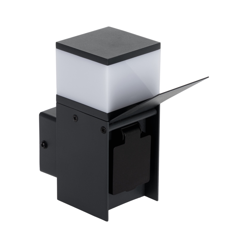 Applique murale extérieure avec prise DASTEN 1xG9/11W/230V IP44 noir