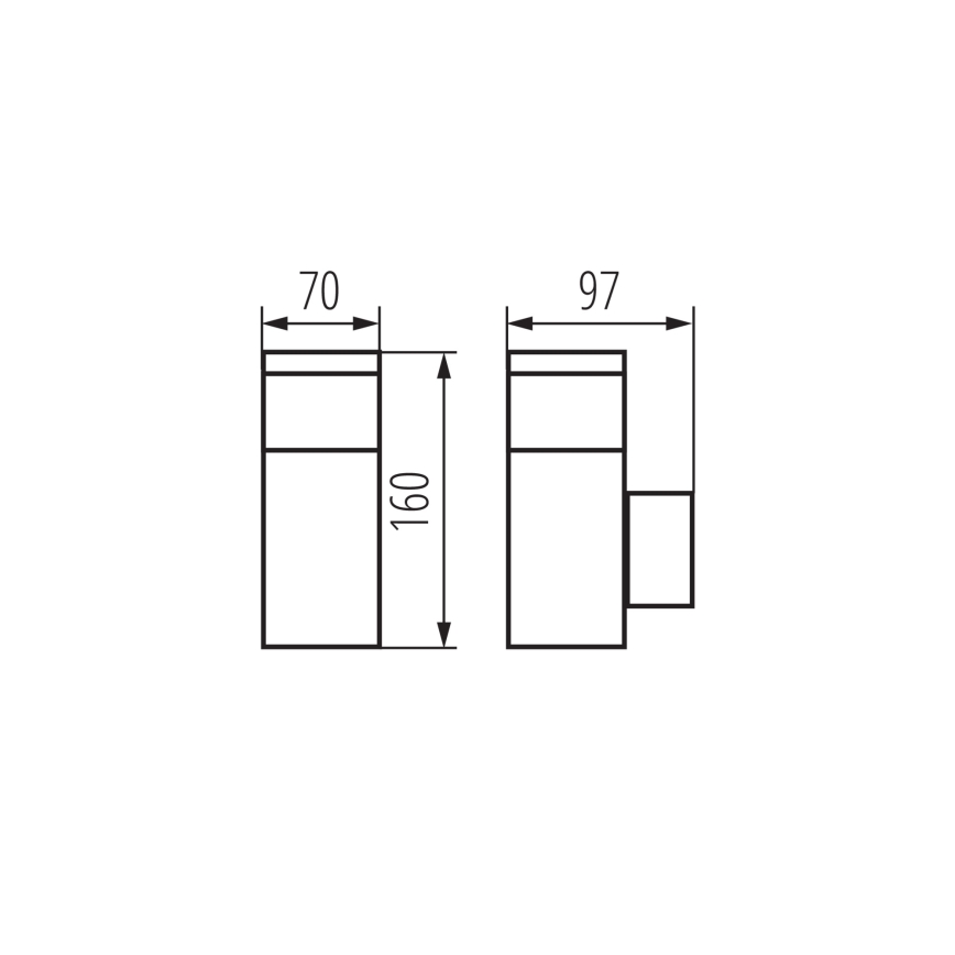 Applique murale extérieure avec prise DASTEN 1xG9/11W/230V IP44 noir