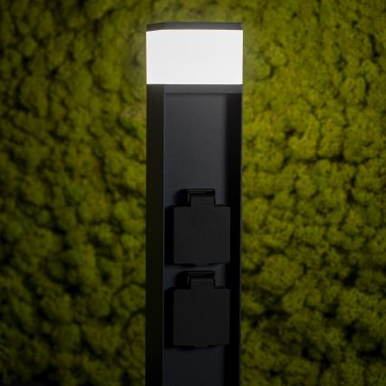 Buitenlamp met 2 stopcontacten DASTEN 1xG9/11W/230V 30 cm IP44 zwart