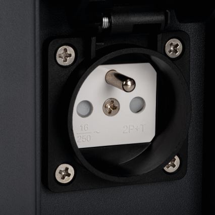 Buitenlamp met 2 stopcontacten DASTEN 1xG9/11W/230V 50 cm IP44 zwart