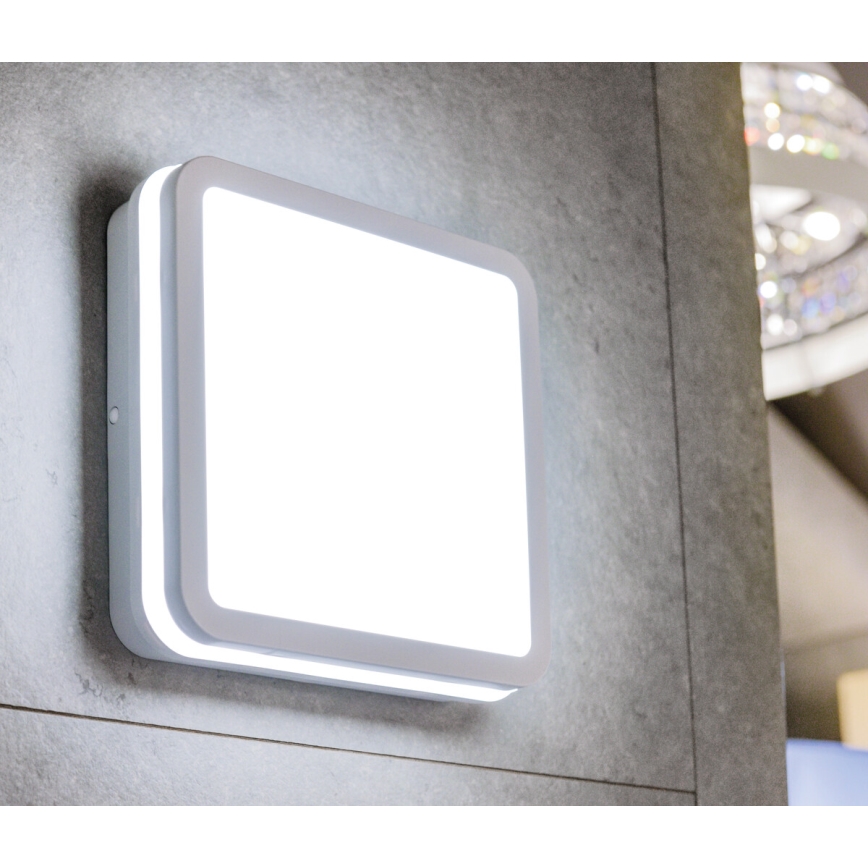 Plafonnier extérieur BENO LED/12/18W/230V 3000/3500/4000K IP65 blanc carré