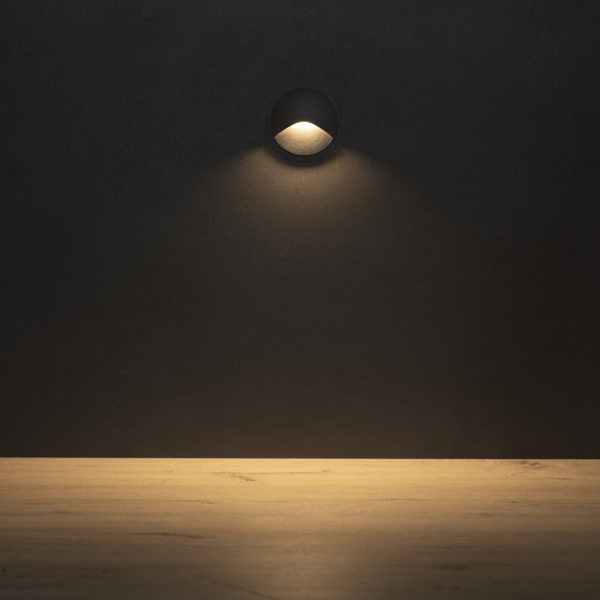 LED trapverlichting EXIN LED/2,5W/230V 3000K IP65 antraciet rond