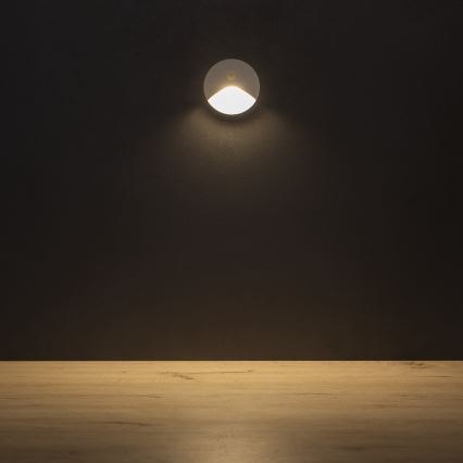 Luminaire d'escalier LED avec capteur de mouvement et de crépuscule EXIN LED/2,5W/230V 3000K IP65 blanc rond