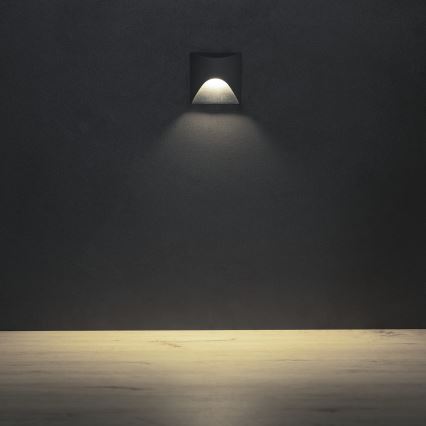 LED-traparmatuur EXIN LED/2,5W/230V 4000K IP65 antraciet vierkant