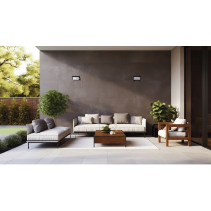 Buitenwandlamp LERTO 1xE27/15W/230V IP54 zwart