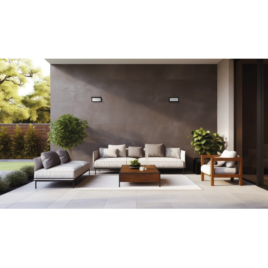 Buitenwandlamp LERTO 1xE27/15W/230V IP54 zwart