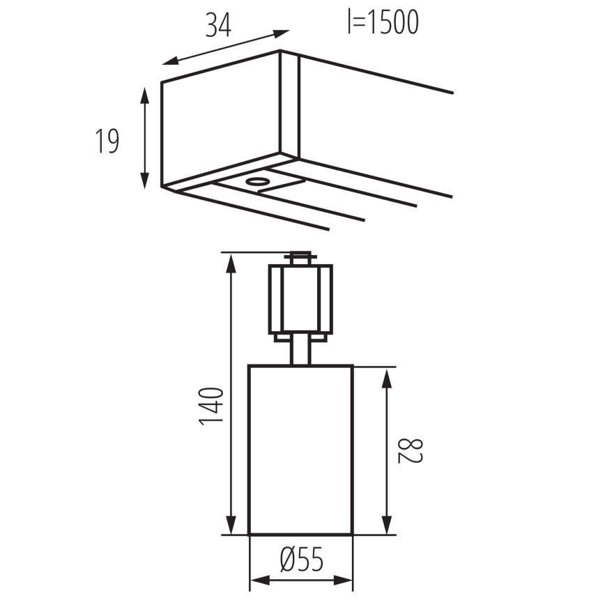 Spot pour système sur rail ALTEAR 4xGU10/10W/230V 1,5m noir