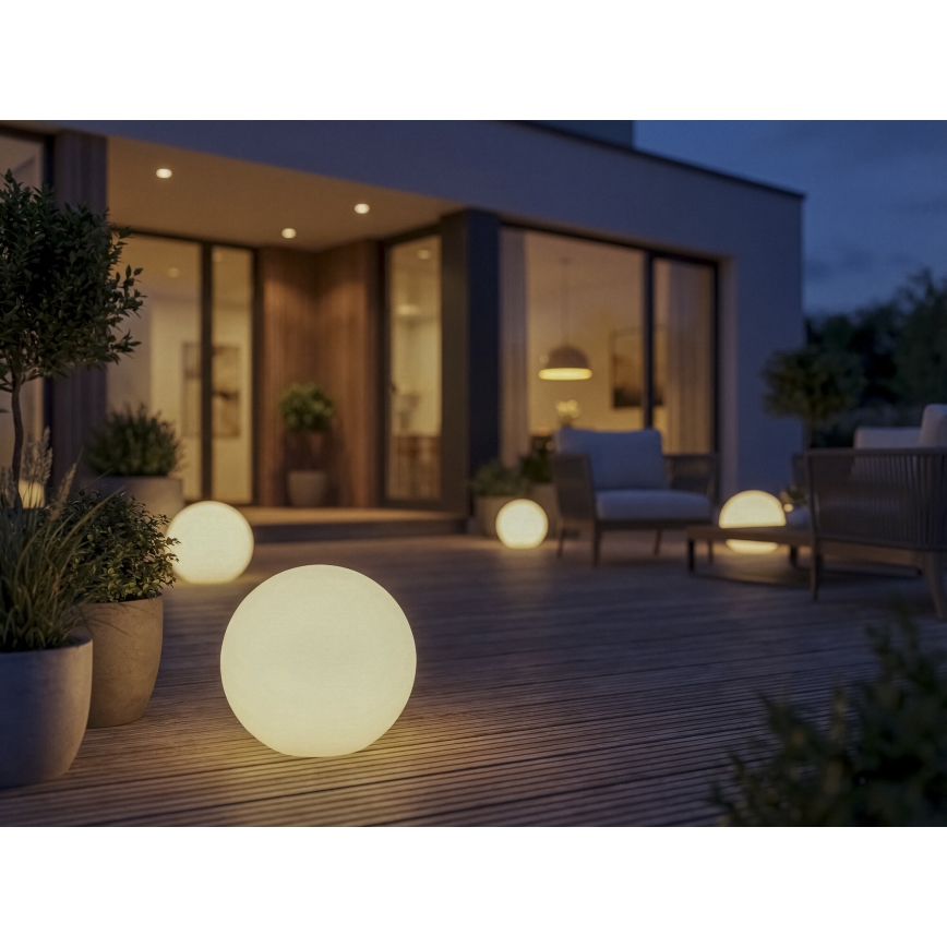 Lampe d'extérieur STONO 1xE27/20W/230V Ø 40 cm IP65 blanche