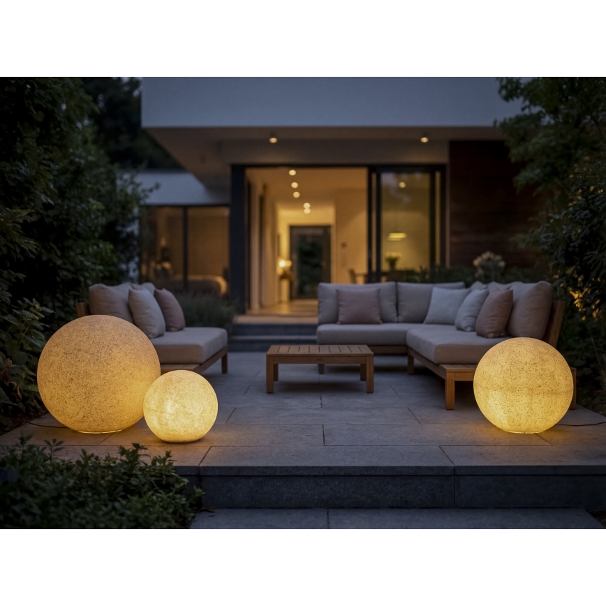 Buitenlamp STONO 1x E27/15W/230V Ø 20 cm IP65 beige