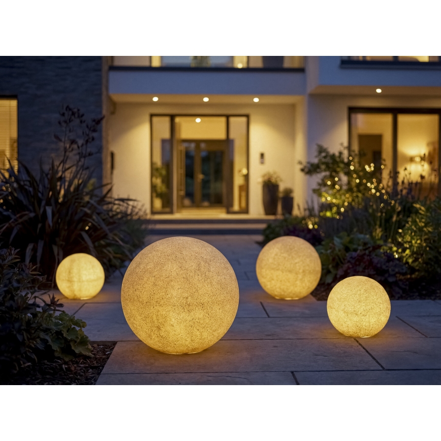 Lampe d'extérieur STONO 1xE27/20W/230V Ø 30 cm IP65 beige