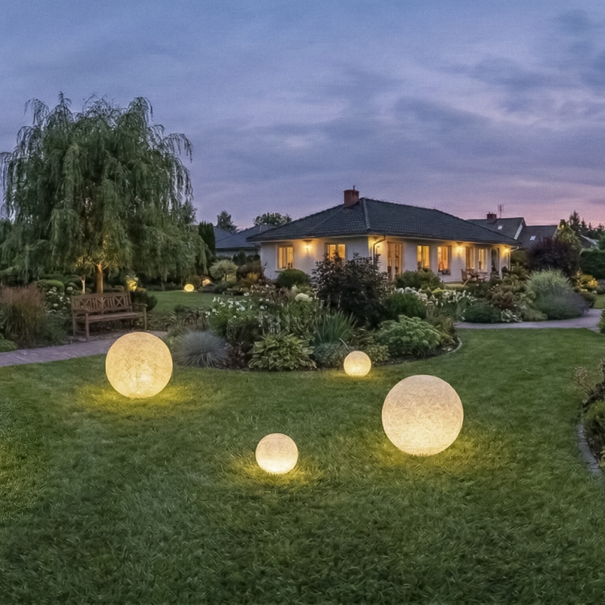 Lampe d'extérieur STONO 1xE27/20W/230V Ø 30 cm IP65 beige