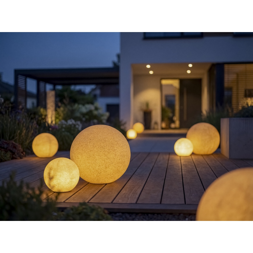 Buitenlamp STONO 1x E27/20W/230V Ø 40 cm IP65 beige