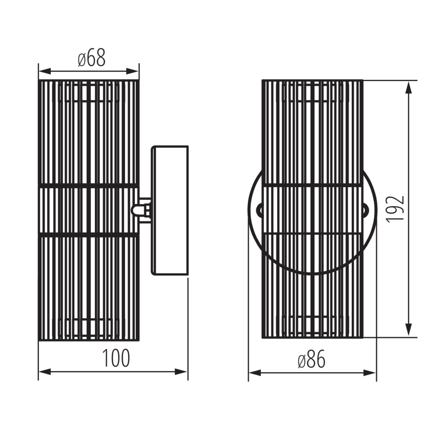 Buitenwandspot RADILO 2xGU10/11W/230V IP44 zwart