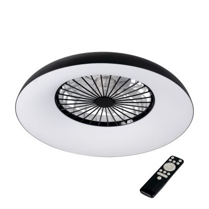 Plafonnier dimmable LED RGBW avec ventilateur PLAVE PAN LED/48W/230V 3000-6500K Ø 60 cm noir + télécommande