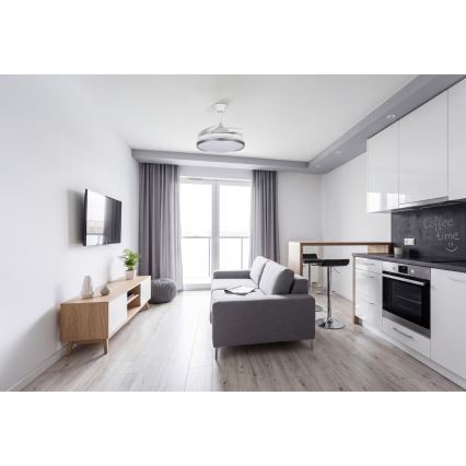 Plafonnier LED dimmable avec ventilateur PLAVE LED/36W/230V 3000-6500K argenté/blanc + télécommande