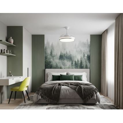 Plafonnier LED dimmable avec ventilateur PLAVE LED/36W/230V 3000-6500K argenté/blanc + télécommande