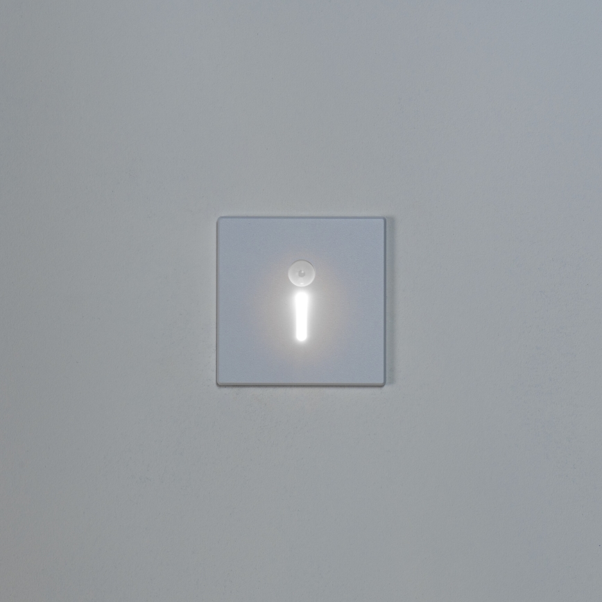 LED-traparmatuur met bewegings- en schemersensor MAGNIK LED/1,7W/230V 2700/3300/3900/4600/5700K wit vierkant