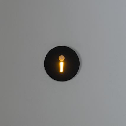 LED-traparmatuur met bewegings- en schemersensor MAGNIK LED/1,7W/230V 2700/3300/3900/4600/5700K zwart rond
