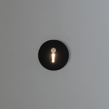 LED-traparmatuur met bewegings- en schemersensor MAGNIK LED/1,7W/230V 2700/3300/3900/4600/5700K zwart rond