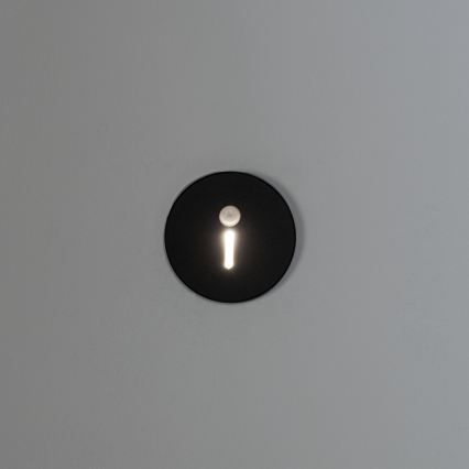 LED-traparmatuur met bewegings- en schemersensor MAGNIK LED/1,7W/230V 2700/3300/3900/4600/5700K zwart rond