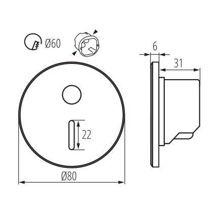 LED-traparmatuur met bewegings- en schemersensor MAGNIK LED/1,7W/230V 2700/3300/3900/4600/5700K zwart rond