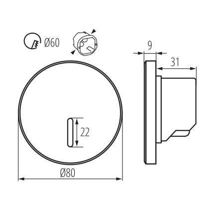 Luminaire LED pour escalier MAGNIK LED/1,7W/230V 2700/3300/3900/4600/5700K noir, rond
