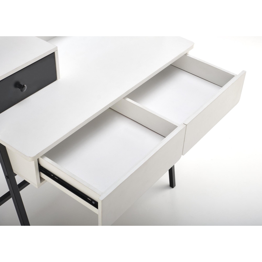 Kaptafel AGNES 120x80 cm wit/zwart