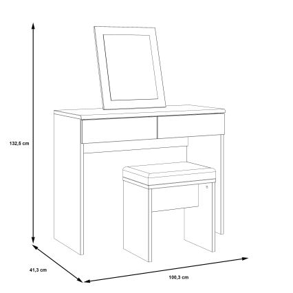 Kaptafel ERO + kruk bruin/zwart