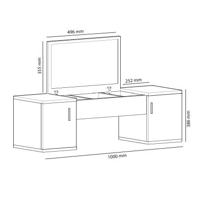 Kaptafel MERCAN 39x100 cm wit