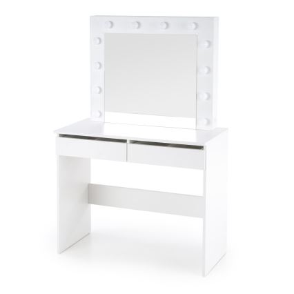 Kaptafel met LED-verlichting HOLLYWOOD 140x94 cm wit