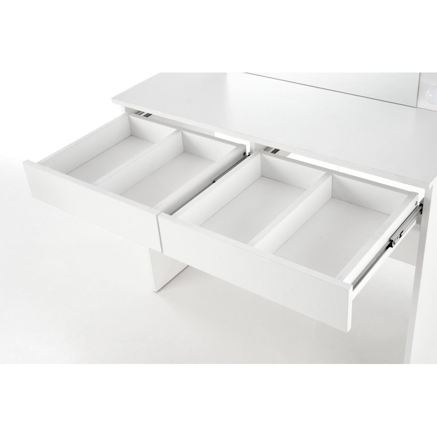 Kaptafel met LED-verlichting HOLLYWOOD 140x94 cm wit