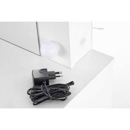 Kaptafel met LED-verlichting HOLLYWOOD 140x94 cm wit