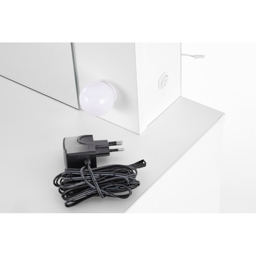 Kaptafel met LED-verlichting HOLLYWOOD 140x94 cm wit