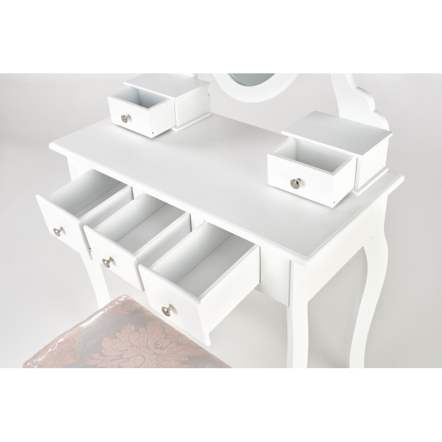 Kaptafel SARA 80x130 cm + stool 45x37 cm wit