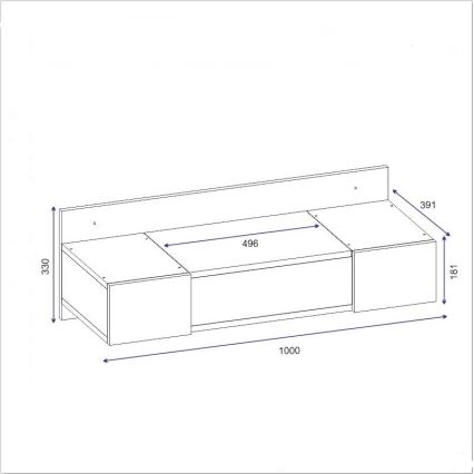 Kaptafel ZAKKUM 33x100 cm antraciet