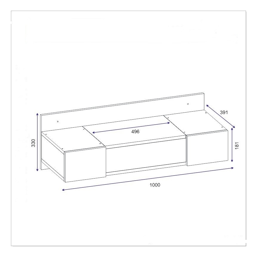 Kaptafel ZAKKUM 33x100 cm antraciet