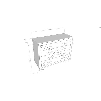 Kast COMFORT 100x80 cm bruin/zwart