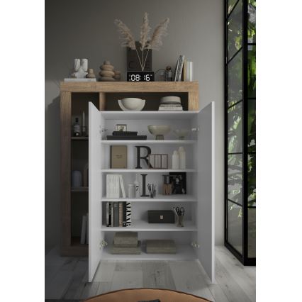 Kast LENOR wit/licht eiken