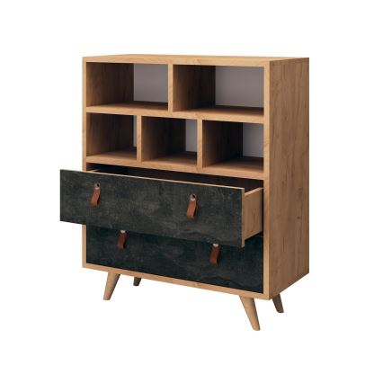 Kast MARCO 85,6x70 cm antraciet/bruin