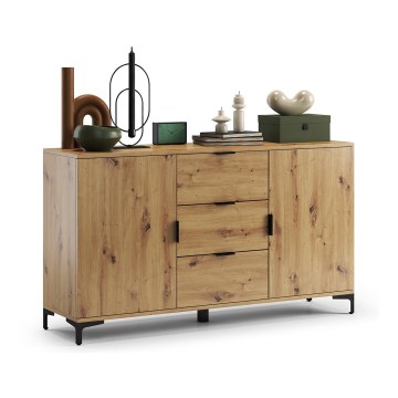 Kast met lades en kleine deur LORA eiken artisan