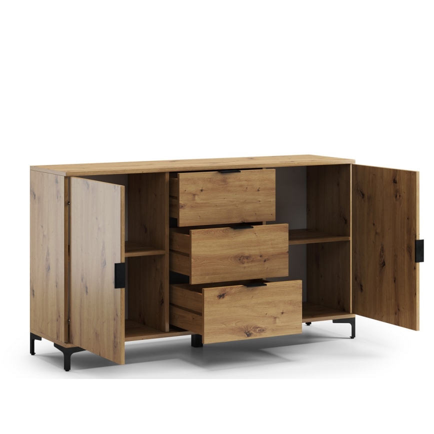 Kast met lades en kleine deur LORA eiken artisan